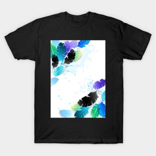 Design with Blue Feathers T-Shirt